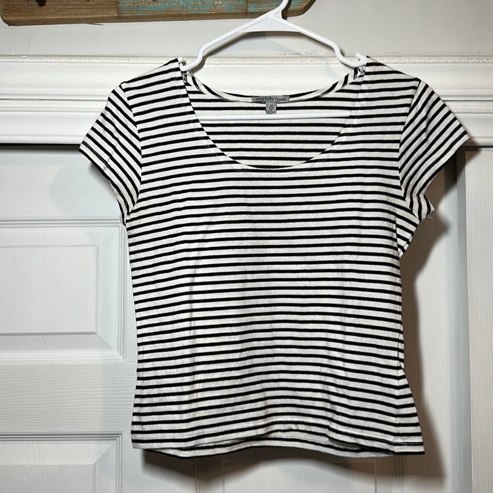 Charlotte Russe Striped Cropped Top